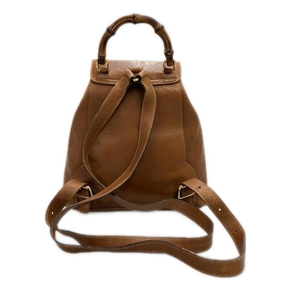 Gucci Leather Backpack Bamboo